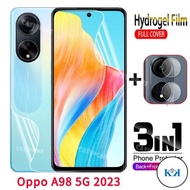 KK Oppo A98 5G 2023 3in1 Soft Screen Protector Rear Camera Protective Hydrogel Film For Oppo A98 5G 