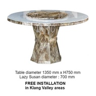 Q 10  - 8 Seater Marble Dining Table / Marble Dining Table for 8 / Round Marble Dining Table / Round