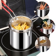BCF Mini Fryer Deep Fryer Stainless Steel Deep Fryer Pot Tempura French Fries Fryer With Strainer