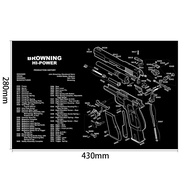 AR15 A/ K47กรัม /Un ทำความสะอาด Ru/bber เสื่อชิ้นส่วนแผนภาพคำแนะนำแผ่นรองเมาส์สำหรับ Glock 17 19 1911 Vi/retta 92 SIG SAUER P320 CZ 75