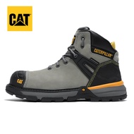 Caterpillar รองเท้าหนังคลาสสิกความปลอดภัย CAT รองเท้าหัวเหล็กสูงทนต่อแรงกระแทกเดินป่ารองเท้ากลางแจ้ง