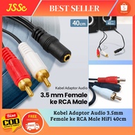 3.5mm Female to RCA Male HiFi Audio Adapter Cable 40cm 3.5mm Audio Cable/ hp to Amplifier