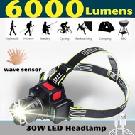 BM H25 Headlamp Motion Sensor Zoomable 6000LM Multi-function Waterproof Outdoor Headlight USB Type C