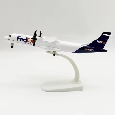 Scale Aircraft 20cm Fedex ATR Airways Planes Model Alloy Metal Collectible Miniatures Airplane Model