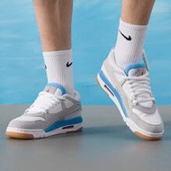 Jordan Air Jordan 4 RM White/Neutral Grey Low-Top Retro Basketball Shoes For Men (Shock-Absorbing, S