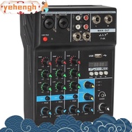 Professional 4 Channel Bluetooth Mixer Audio Mixing DJ Console with Reverb Effect for Home Karaoke USB Live Stage KTV yehengh