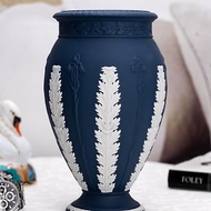 英國製Wedgwood莨苕葉碧玉浮雕陶瓷裝飾收藏插花花器花瓶