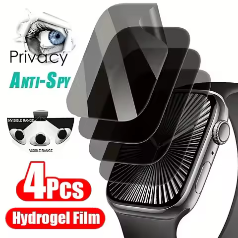 4Pcs Privacy Hydrogel Film For Redmi Watch 5 Lite 5 Active Anti-spy Screen Protector For Redmi Watch