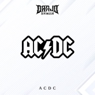 Asthetic Band " ACDC" Glossy Waterproof Sticker, Just Stick It On | Helmet Stickers, hp, Laptop