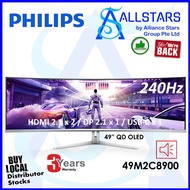 Philips Evnia 49M2C8900 49 Inch Monitor / QHD, 5120 x 1440, 240Hz, 0.03ms, Built-In Speaker (Warrant