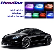 LiandLee Car Glow Interior Floor Decorative Seats Accent Ambient Neon light For Peugeot RCZ 2009~2015