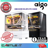 AIGO darkFlash DB330M MATX Mico-ATX Casing Transparent Tempered Glass Come With 3 Fan