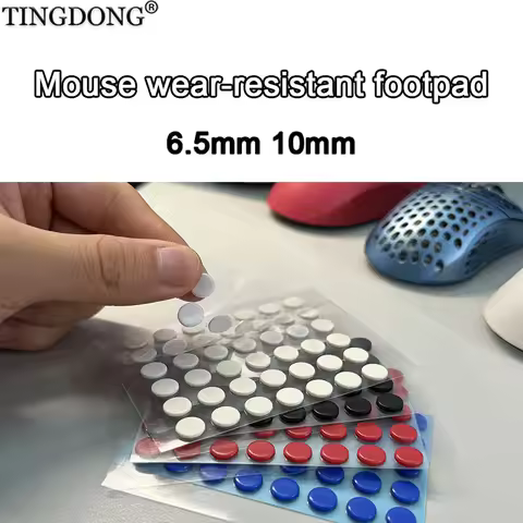 40pcs per strip Universal Mouse Skates Stickers 6.5mm 10mm Diameter PTFE wear-resistant Mouse Feet P