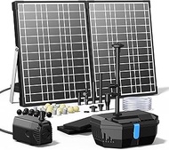 NFESOLAR Solar Fountain Kit, 30W Solar Pond Pump with Pond Filter, 200 GPH Submersible Pump, 4 Spray