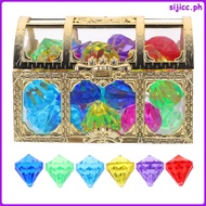 1 Set Colorful Plastic Diamonds Gems Fake Gem Jewels Acrylic Gems for Crafts with Box sijicc