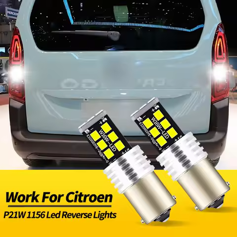2PCS LED Backup Light Blub P21W BA15S 1156 For Citroen Berlingo C1 C2 C3 Picasso C5 C8 DS3 DS4 C4 Co