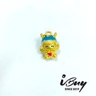 IBUY 999 Gold Little Dragon Girl (Blue) Pendant 小龙女 (蓝) 24K (999)