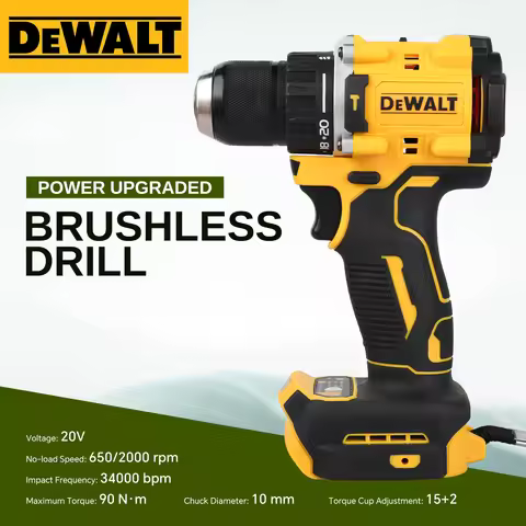 DEWALT DCD805 20VBrushless Impact Drill Driver 10mm Chuck 90N.mTorque 650/2000RPM 34000BPM Wood Meta