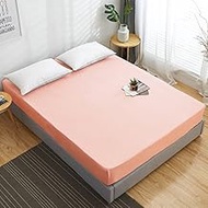 Cotton Fitted Sheet With An Elastic Band Bed Sheet Solid Color Mattress Cover Queen Size Bedspread 1