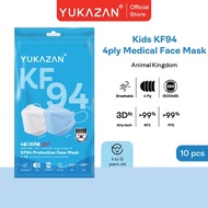 Yukazan Kids KF94 Sky Blue & Cotton White Protective Medical Face Mask (10 Pcs/Pack)