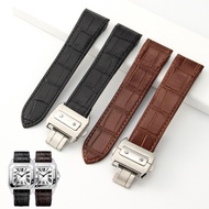 High Quality Leather 20mm 23mm Strap for Cartier Santos Watch Band Santos 100 Men's and Women's Fold