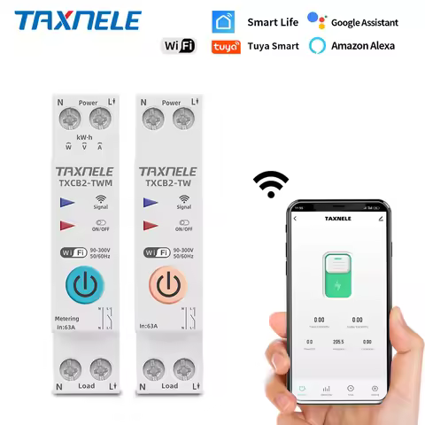 1P+N WIFI Smart Switch Energy Meter KWh Metering Monitoring Circuit Breaker Timer Relay MCB TUYA Sma
