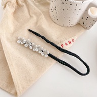 Sanggul Rambut iKat Jepit Modern Simple Wanita Korea Motif Mutiara Diamond Elegant