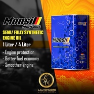 Monsil Semi Fully Synthetic Engine Oil Lubricant 10W40 5W30 5W40 0W30 5W50 0W40 0W20 Minyak Hitam Enjin Car Service