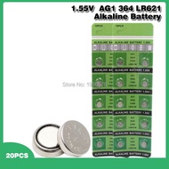 batterybaterya ng baterya20pcs 1.55V AG1 Alkaline Batteries SGS Test Standard Lr621 SP364 SR60 V364