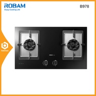 Robam B978 3D Flame Series Built-in Hob with 2 Burner 4.0kW Black Glass - B978