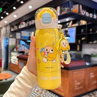 Pipjoy Eggy Party Cute Water Bottle with Straw 380ml Leakproof Vacuum Flask Sus316 Stainless Steel T