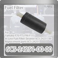 Fuel Filter 6C5-24251-00-00 for Yamaha F70 F75 F90 F115 In-Line Fuel Filter-Strainer 6C5-24251-00 Re