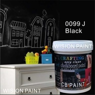 0099J BLACK CHALKBOARD PAINT ( 1L ) CRAFTING EASY CLEAN FOR INTERIOR &amp; EXTERIOR WALL PAINT / PAPAN KAPUR CAT / chalk boa