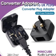 US 2 Pin To 3 Pin UK Converter Plug Adapter With 13A Fuse Protection