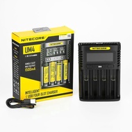 Nitecore UM4 4-slot Quick Battery Charger for 18350 18650 20700 21700 26650 Rechargeable Batteries