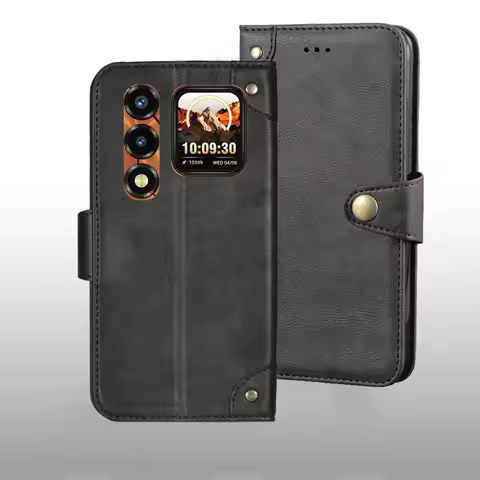 For Oukitel WP66 5G Case Metal Buckle Retro PU Leather Back Case Cover Conque For Oukitel WP66 5G Fu