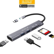 MTECH USB Hub Converter Type C to USB 3.0 Multiport for Macbook Laptop 5in1 - USB HUB M-TECH CR50 3-
