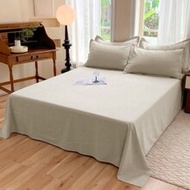 1pc 100% Polyester Lightweight Breathable Solid Color Bedsheet, Modern Composite Fabric Bedroom Beds