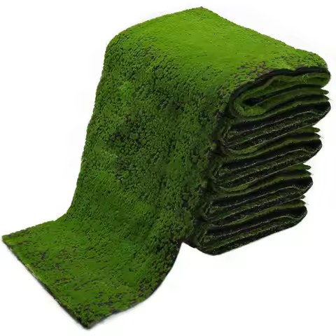 Artificial Moss Mat - Realistic Faux Green Moss Grass for Indoor & Outdoor Decor - Soft, Lush & Natu