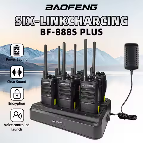 6-Pack Baofeng 888S PLUS Walkie Talkies UHF 400-470MHz BF-888S Portable 16-Channel Long-Distance Pro