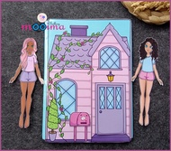 Mainan edukasi anak quiet book / paper doll house sophia / quiet book menempel dan menggunting