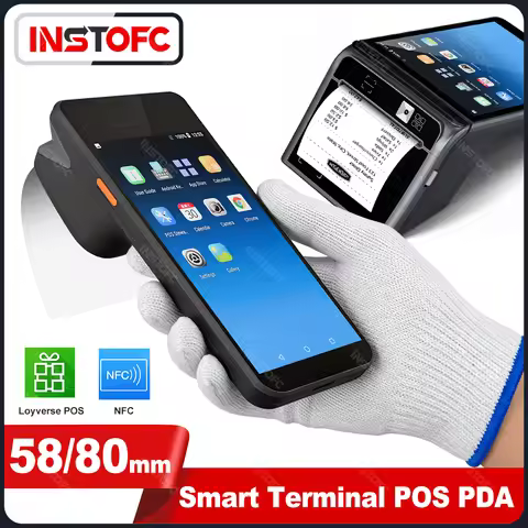 3G32G POS PDA Terminal with 58/80mm Bill Receipt Printer Support NFC Wifi Bluetooth Loyverse Google 