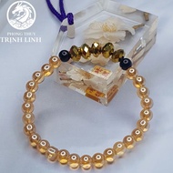 6LY ORANGE GOLD CHAIN MIXED WITH METALLIC GOLD CRYSTAL