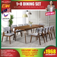 CT102D CC115 1+8 Seater Solid Wood Dining Set Kayu / Dining Table / Dining Chair / Meja Makan / Kerusi Meja Makan / Buff