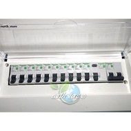 13WAYS / 14WAYS PVC DB BOX SET WITH BUILT IN SCHNEIDER / EPS 2P 63A 6KA MCB 2P 63A 100MA ELCB 6A 10A