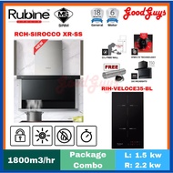 [Seller's Own Fleet] RUBINE RCH-SIROCCO XR-SS CHIMNEY HOOD / 1800M3/HR + RUBINE RIH-VELOCE35-BL INDU