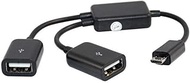 Hzwsyxgssg Micro USB/Type C to 2 OTG Dual Port HUB Cable Y Splitter Micro-USB Type-C Adapter Convert