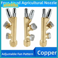 XIAZHI Agriculture Spray Nozzle, 4 Nozzles Copper Atomizing Sprayer Nozzle, Atomizer Adjustable Fan 