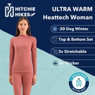 Hitchie Ultra Warm Heattech Full Set Woman Winter Sweater Korean Style Inner Baju Sejuk Fleece Therm