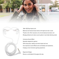 Wired Earbuds 3.5mm Interface HiFi Sound 1BA 1DD IEM Earphones with Detachable 2 Pin Cable for PC Ga